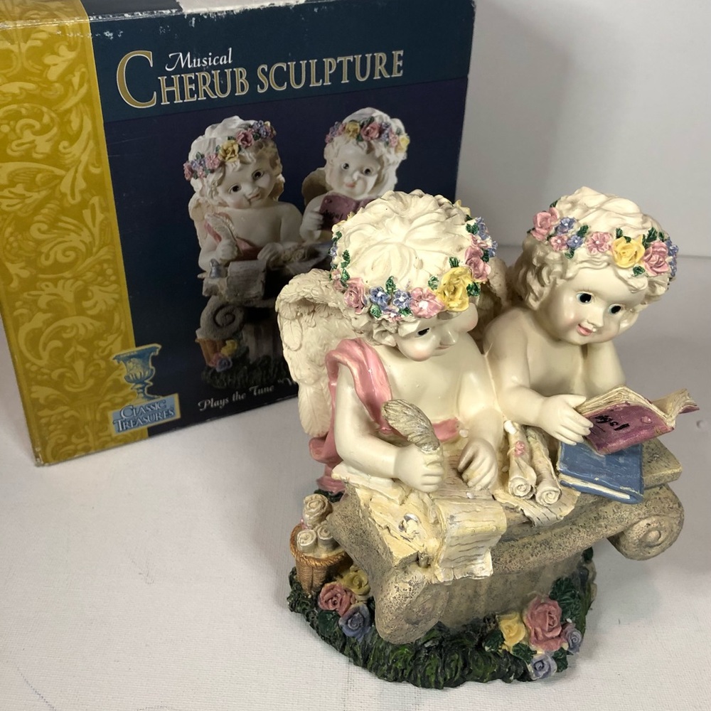 Classic Treasures Musical Cherub Sculpture OpenBox